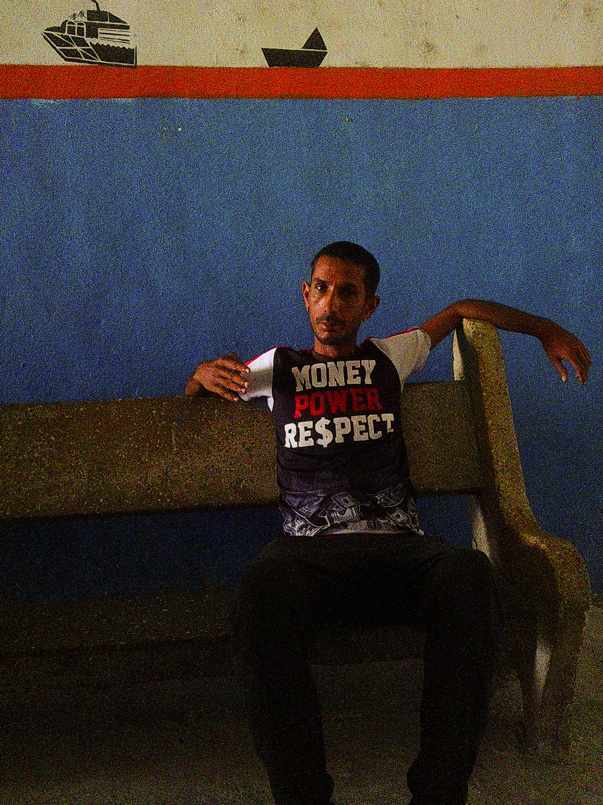 man with tshirt money power respect