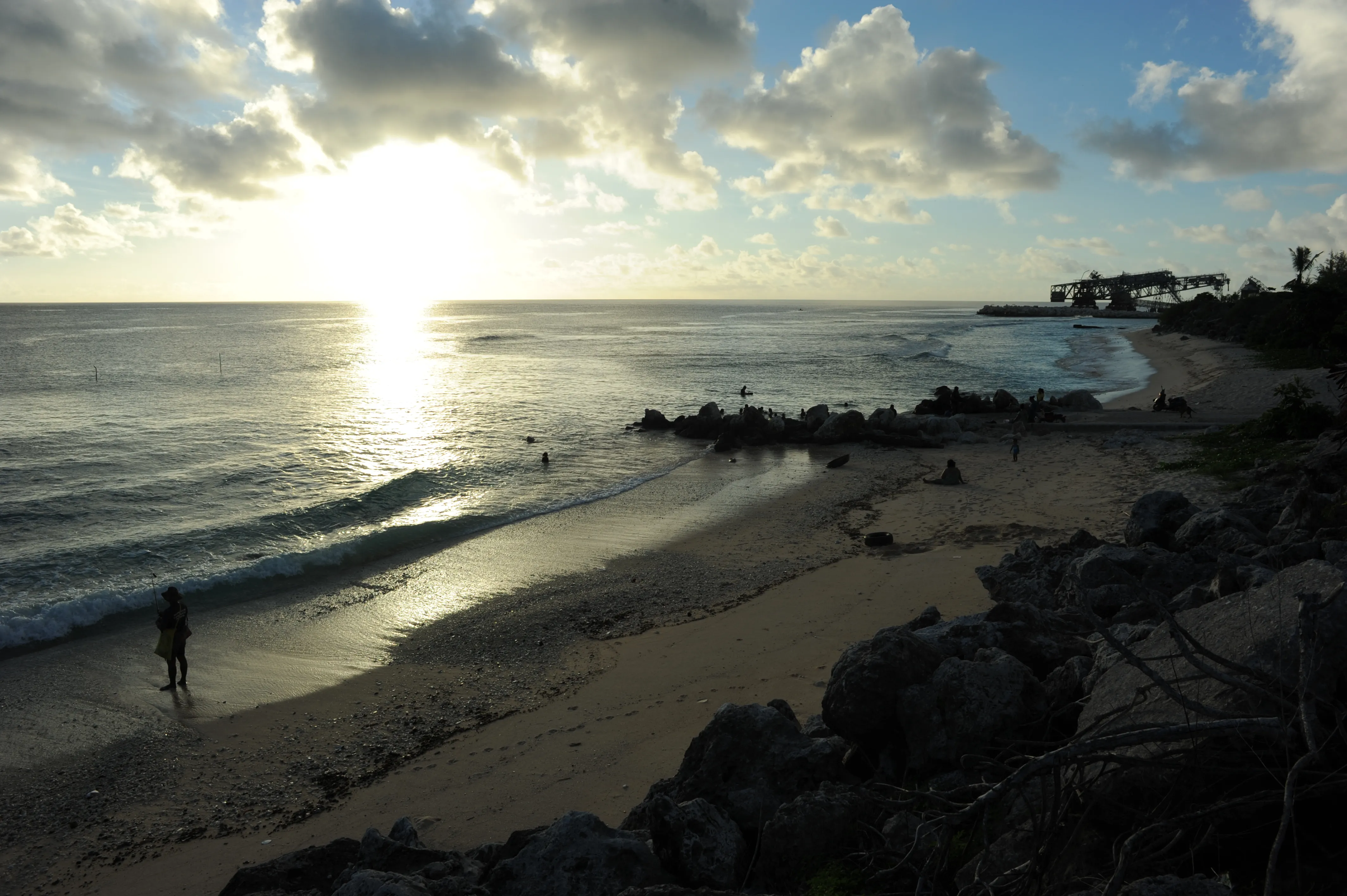 Nauru seaside at down