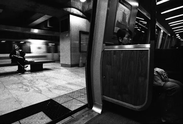 train door with people