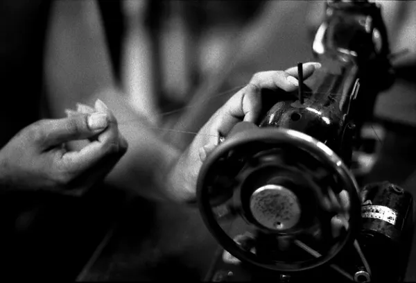 hands at the sewer close up